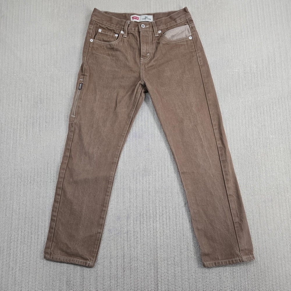 Levis 562 Loose Taper Jeans Youth 12 Regular 26x26 Brown Zip Pocket Denim